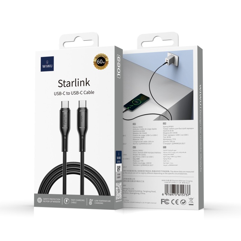 WiWU Starlink USB-C to USB-C 1m 60W