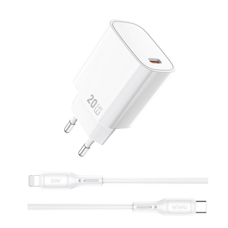 WiWU Essen PD GaN Fast Charger USB-C 20W + kábel C-L