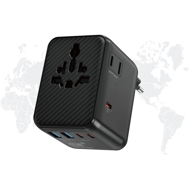 WiWU Warrior GaN 45W Univerzálny Adaptér s Vysúvacími Konektormi