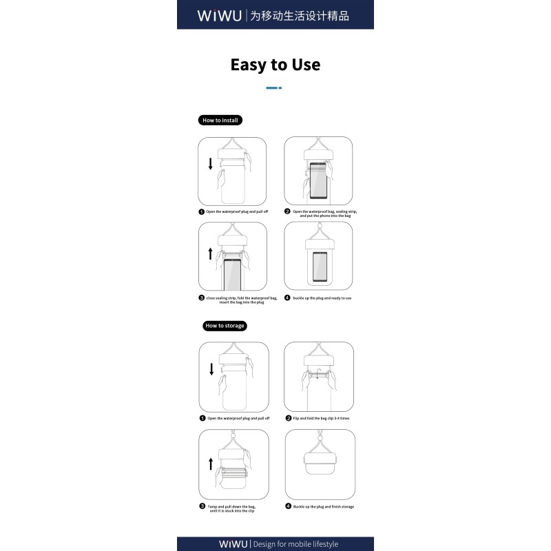 WiWU Aqua Waterproof Bag - vodotesné púzdro pre iPhone