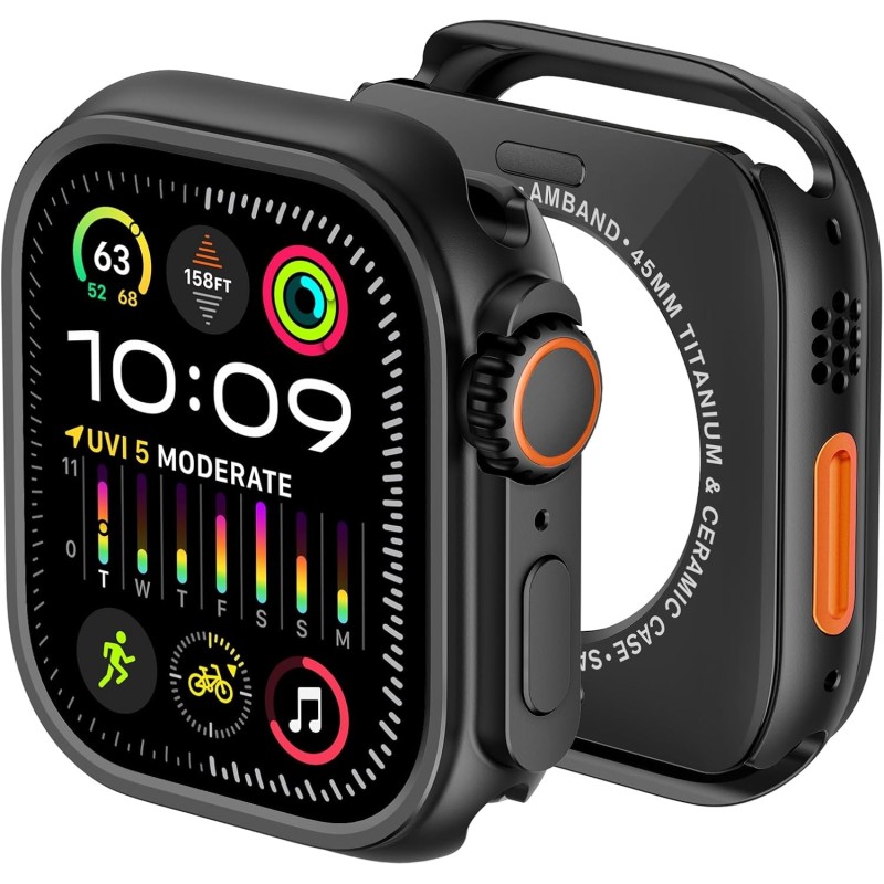 Kovové puzdro v štýle Watch Ultra pre Apple Watch 45mm - čierne