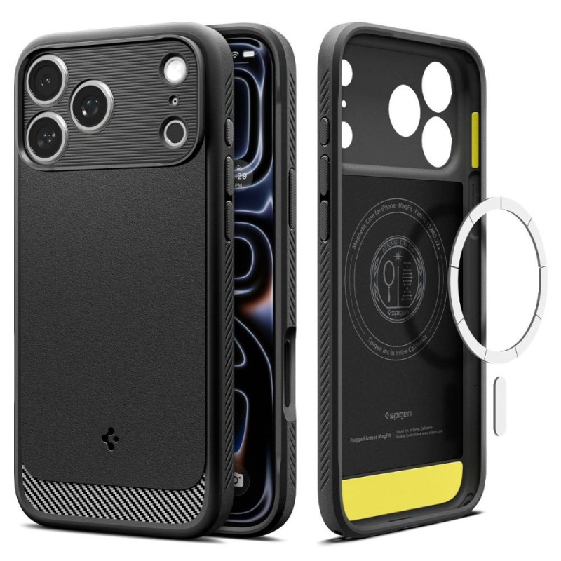 Spigen Rugged Armor Mag MagSafe kryt pre iPhone 17 Pro Max - Matte Black