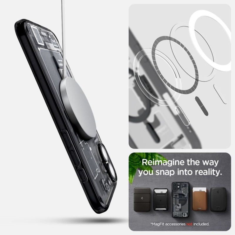 Spigen Ultra Hybrid MagSafe Zero One pre iPhone 16 - Dark Gray