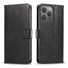 Kožené knížkové púzdro pre iPhone 16 Pro - Black