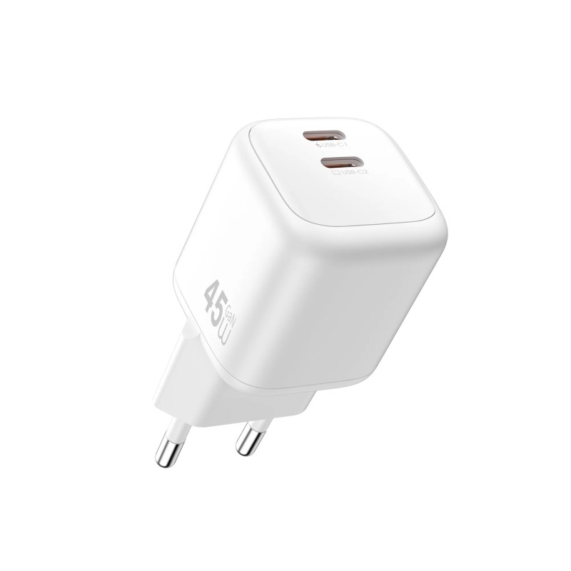 WiWU Cube adaptér 2xUSB-C 45W + kábel USB-C - USB-C