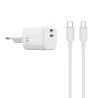 WiWU Cube adaptér 2xUSB-C 45W + kábel USB-C - USB-C