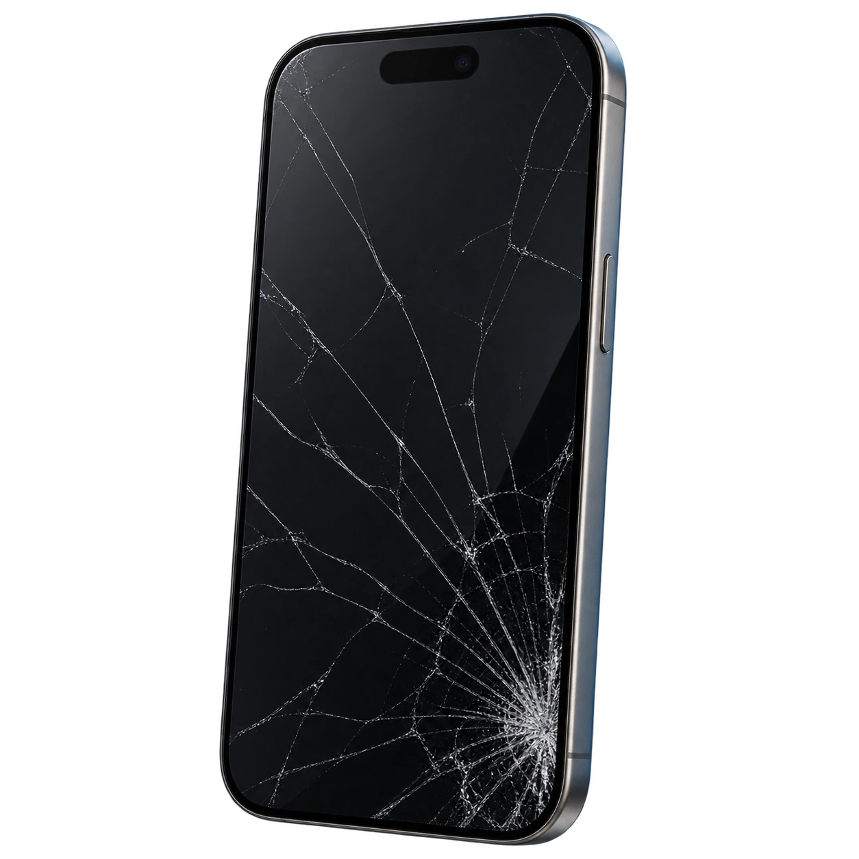 Ilustrácia poškodeného iPhonu s prasknutým displejom